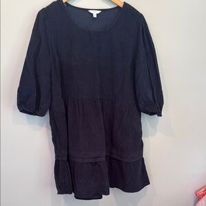 Time and Tru Blue Puff Sleeve Tiered Tunic